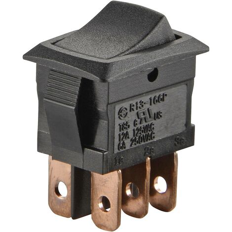Interrupteur à bascule TRU COMPONENTS TC-R13-166PB-02 1587819 250 V/AC 6 A 2 x On/On à accrochage 1 pc(s) S646901