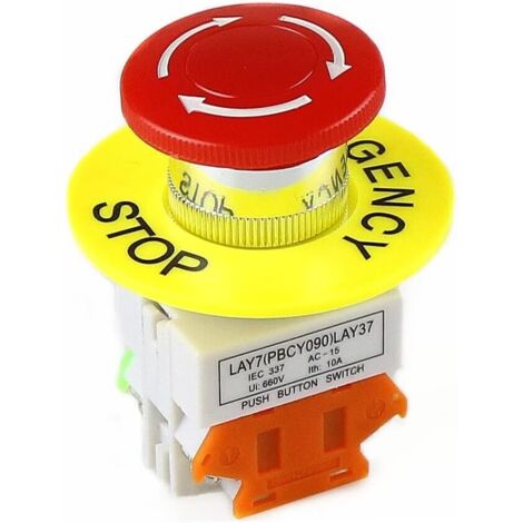 Interrupteur à bouton d'arrêt d'urgence  Couvercle champignon rouge   Convient pour ascenseur Locking Auto Lock