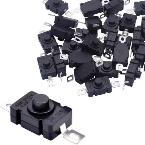 Interrupteur à Bouton-Poussoir - 20 Pièces - Plastique et Laiton - Verrouillage Automatique KAN-28 - Pour Lampe de Poche et Circuit Électrique - SMD