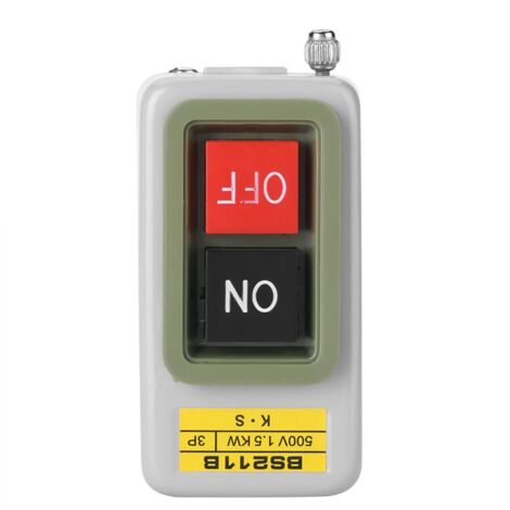 Interrupteur à Bouton-Poussoir 3P ON/OFF Auto-Blocage 220V/380V AC BS211B