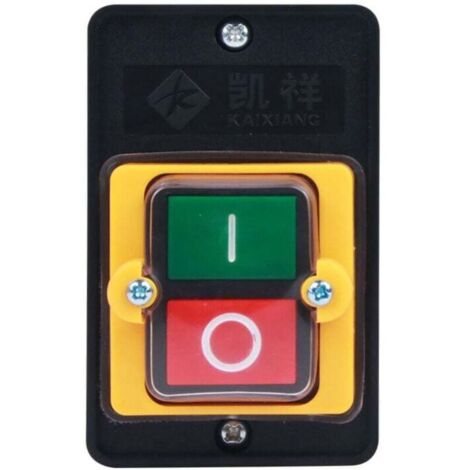 Interrupteur à bouton-poussoir AC220V/380V 10A monophasé/triphasé interrupteur à bouton-poussoir de contrôle de puissance étanche avec boîtier bouton de commande marche/arrêt interrupteur de machine-o