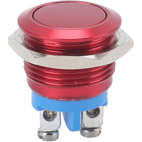 Interrupteur à bouton poussoir auto-réinitialisable étanche 16mm en acier inoxydable (rouge)