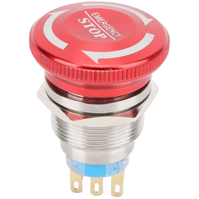 Interrupteur à bouton-poussoir d'urgence Champignon 22 mm Interrupteur à bouton-poussoir d'arrêt d'urgence étanche Interrupteur à bouton-poussoir à