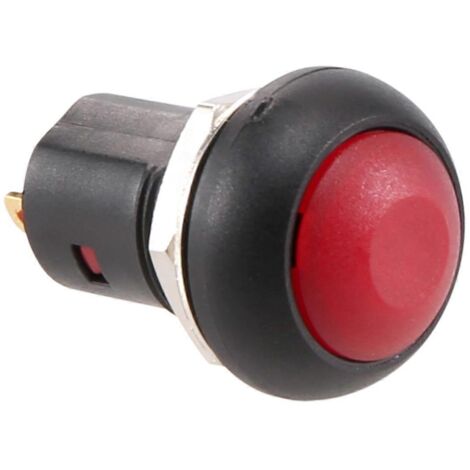 Interrupteur à bouton-poussoir étanche marche/arrêt SPST 2A IP67, rouge, 12 mm