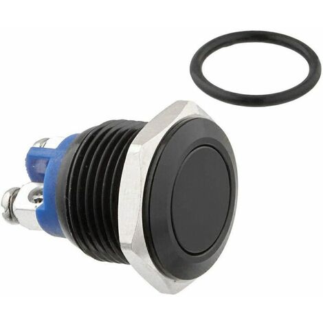 Interrupteur à bouton-poussoir FVO 16mm SPST 1NO interrupteur industriel de voiture - coque noire