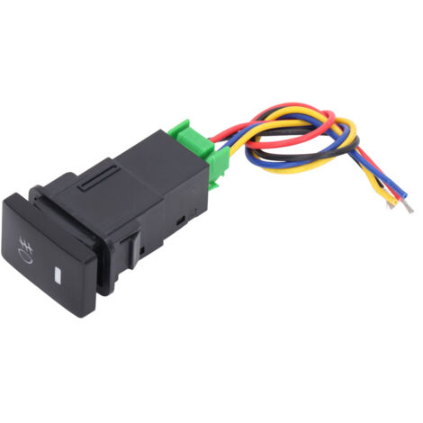 Interrupteur à bouton-poussoir LED 33.1x22.4mm pour phares antibrouillard 12V voiture avec câble