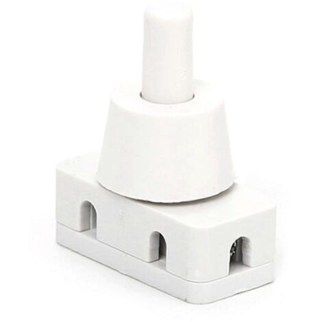 Interrupteur à bouton-poussoir marche/arrêt autobloquant 250 V CA 10 A, 2 broches, pour lampes, mini-interrupteurs industriels, blanc