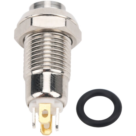 Interrupteur à bouton-poussoir momentané 8 mm étanche avec voyant lumineux 3 V bleu