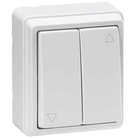 Interrupteur à bouton-poussoir mural compact FAAC 132112 pour volets roulants (montée/descente)