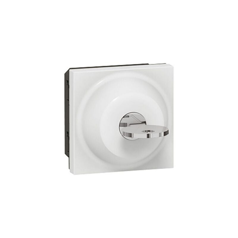 Interrupteur à clé ronis n°601 Mosaic 2 modules avec 2 positions par contact inverseur 6A 250V blanc Legrand 077072