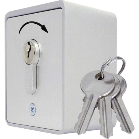 Interrupteur à clé pour motorisation de portail – Montage apparent en saillie – Aluminium coulé – 230V – 3 clés fournies – Kaiser Nienhaus
