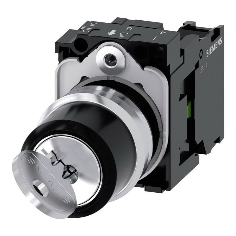 Ronis 22mm interrupteur à clé 2 positions oi 3SU11504BF111BA0 - Siemens