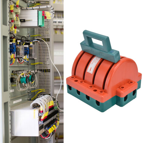 Interrupteur à couteau 4P 63A 380V, modèle double jet, pour entreprises industrielles, en PA+ABS avec couvercle ABS