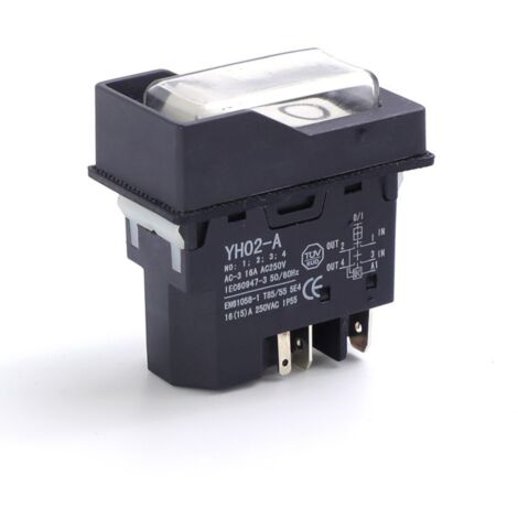 Interrupteur à déclenchement AN17-1 à 4 broches, interrupteur autobloquant haute intensité 20 A 250 V adapté aux outils électriques industriels de 3900 W, avec fonction de déclenchement à double vites