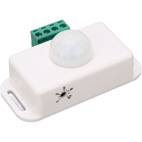 Interrupteur à Détection Infrarouge avec Réglage de Temporisation, 6A 12-24V, Blanc
