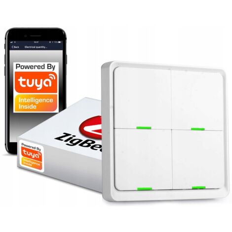 Interrupteur à distance 12 scènes 4 boutons ZigBee Tuya