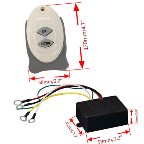 Interrupteur à double commande pour guindeau, interrupteur de commande sans fil à distance, un récepteur, deux émetteurs, accessoires électriques pour yachts et bateaux