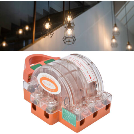 Interrupteur à lame 3 polaires 32A 380V AC, boîtier transparent avec LED, cuivre et ABS, double coupure, pour circuit de sécurité et générateur de secours