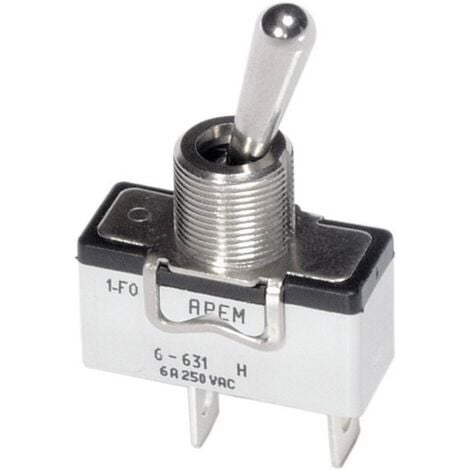 Interrupteur à levier 1 x Off/On APEM 6-631H/2 250 V/AC 6 A à accrochage 1 pc(s)