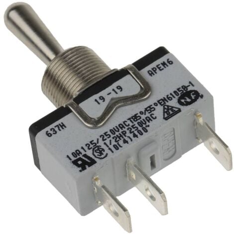 Interrupteur à levier 1 x (On)/Off/(On) APEM 637H/2 250 V/AC 10 A momentané/0/momentané 1 pc(s)