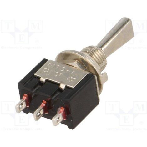 Interrupteur à levier 3 positions On-off-(on) 3A/250V – Configuration SP3T – Température de fonctionnement -25...85°C – Dimensions 13.2x7.9x9.5mm - Tsm113f1
