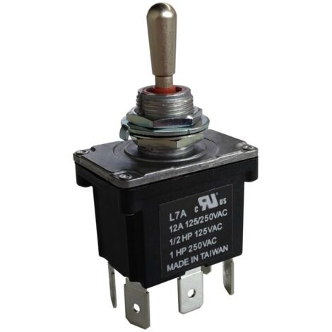 Interrupteur à levier RS PRO, On-Off-On, 2RT, 12 A ( Prix pour 1 )