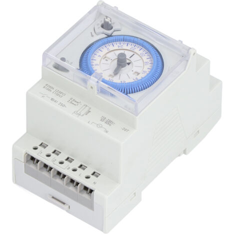 Interrupteur à Minuterie Mécanique 24h avec Alimentation de Secours pour Rail DIN SUL 181d 110-230V