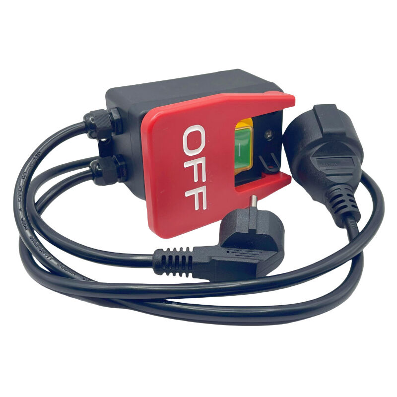 Crea - Interrupteur à palette pour scie à table, interrupteur marche/arrêt monophasé 220V,230 v, arrêt d'urgence, interrupteur avec rallonge robuste