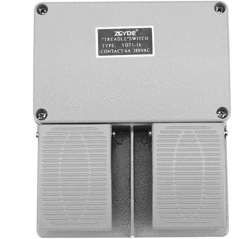 Interrupteur a Pédale Ydt1-16 Coque Aluminium Gris Interrupteur a Double Pédale Accessoires de Machine Outil Interrupteur
