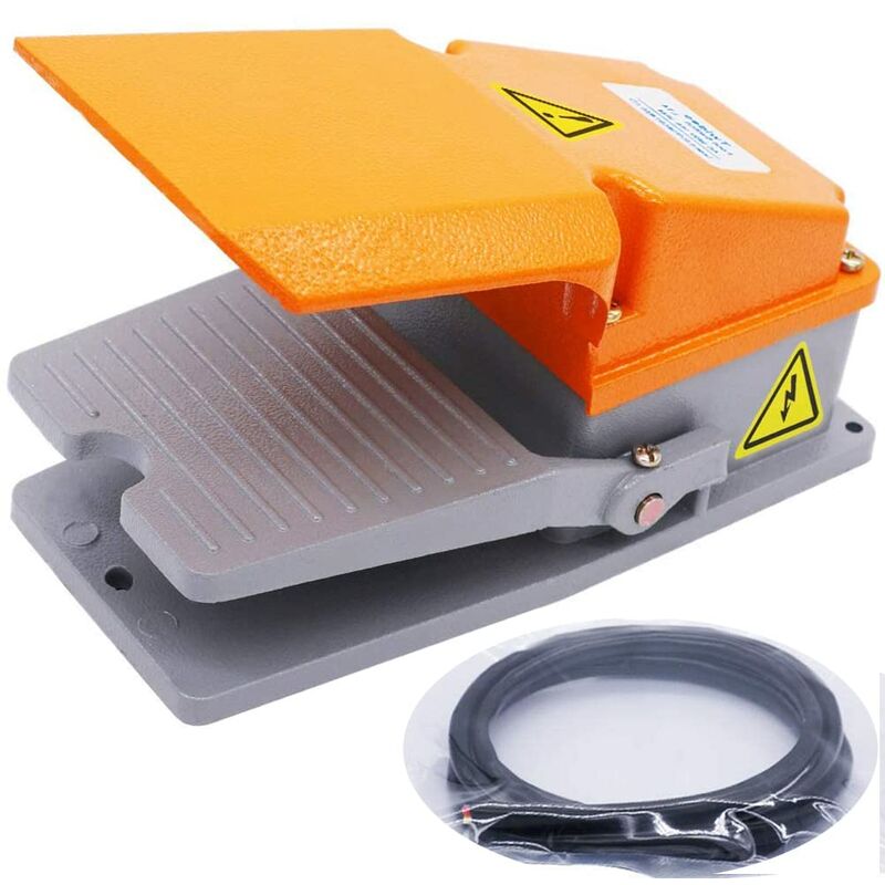 Interrupteur à Pédale lourd en Métal ac 380V 15A spdt no nc commutateur à pédale électrique instantanée avec boîtier en aluminium de support LT-4