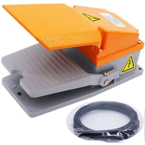 Interrupteur à Pédale lourd en Métal AC 380V 15A SPDT NO NC commutateur à pédale électrique instantanée avec boîtier en aluminium de support LT-4