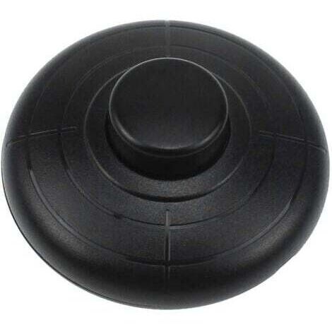 Interrupteur à pied rond 1 pièce - diamètre 70 mm x 31 mm - noir, 250 V/2 A, adapté aux câbles à 2 ou 3 conducteurs, adapté aux lampes de table et lampadaires