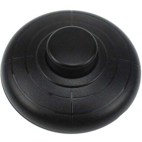 Interrupteur à pied rond 1 pièce - diamètre 70 mm x 31 mm - noir, 250 V/2 A, adapté aux câbles à 2 ou 3 conducteurs, adapté aux lampes de table et lampadaires