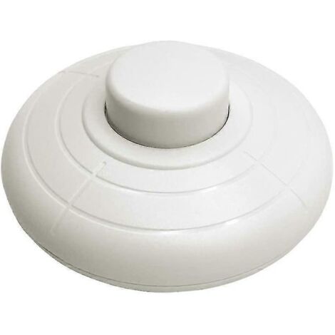 Interrupteur à pied rond blanc (1 pièce) pour lampadaire et lampe de table