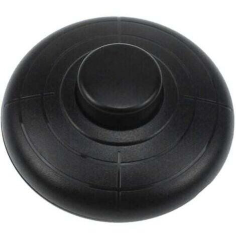 Interrupteur à pied rond noir 70 x 31 mm – 250 V / 2 A – pour lampes de table et lampadaires – câbles 2 ou 3 conducteurs