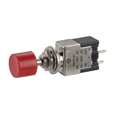 INTERRUPTEUR À PRESSION TRU COMPONENTS TC-PA101A1RT 1587788 250 V/AC 3 A 1 X ON/OFF À ACCROCHAGE 1 PC(S)