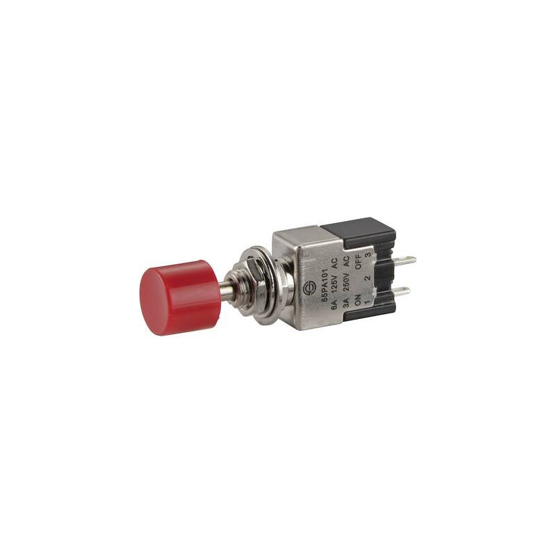 Tru Components - interrupteur à pression TC-PA101A1RT 1587788 250 v/ac 3 a 1 x on/off à accrochage 1 pc(s)