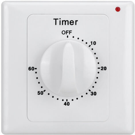 Interrupteur à rebours avec minuteur 60 minutes avec minuteur, protection contre l'eau en saillie pour salle de bain, ventilateur de salle de bain, ventilateur d'extraction