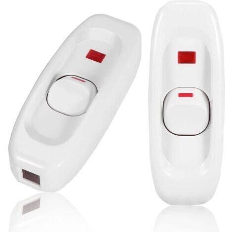 Interrupteur à tirette, bascule lumineuse, interrupteur d'éclairage, interrupteur en ligne, 2 pièces 250V 10A interrupteur à tirette pour lampe de bureau marche/arrêt en ligne