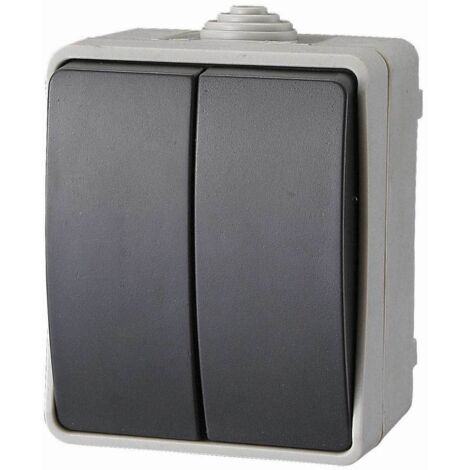 Interrupteur - Aquatop - Double va-et-vient - IP54 - 2 boutons - Usage extérieur