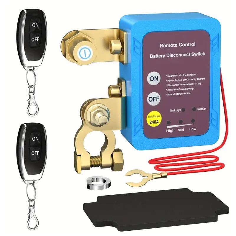 Interrupteur Arrêt À Distance pour Voiture, Interrupteur de Déconnexion de Batterie À Distance, Interrupteur Arrêt Automatique, Interrupteur