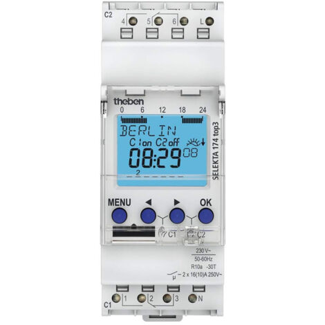 interrupteur astronomique modulaire - 2 contacts - 2 modules - compatible obelisk - theben 1740130