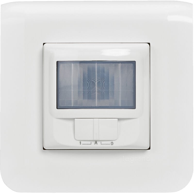 Legrand - Détecteur mural Mosaic complet avec plaque et fixation à griffes - Blanc