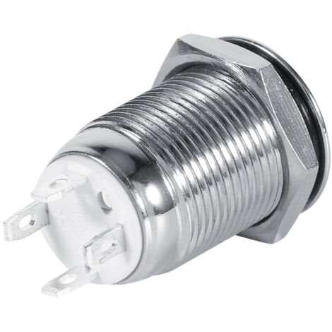 Interrupteur Bouton-Poussoir Étanche 12mm Métallique Momentané LED Blanche 3V