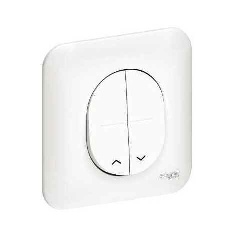Interrupteur Bouton Poussoir pour Volet Roulant SCHNEIDER Ovalis avec Plaque de Finition - S260207