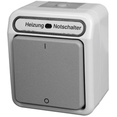 Interrupteur chauffage Merten IP 44 AQUASTAR, gris clair, 3 pôles