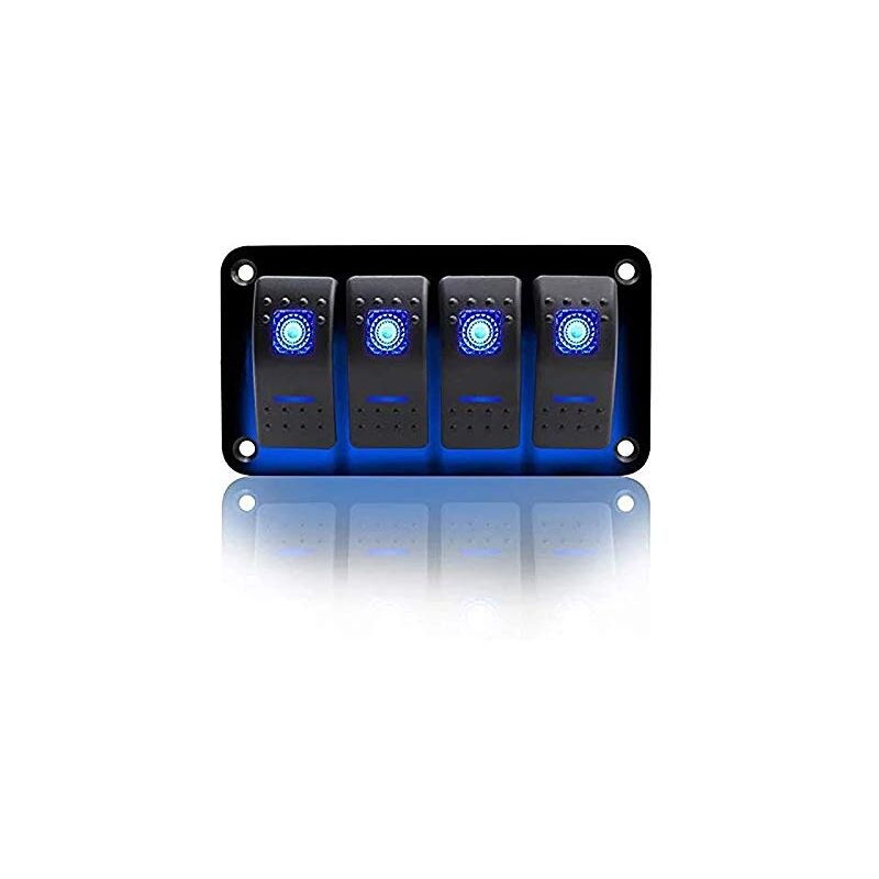 Tonchean - Interrupteur combiné à 4 positions pour voiture, camping-car, yacht, 12 V-24 v universel, adapté pour bateau, camping-car, voiture,