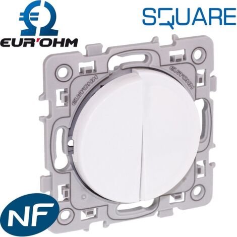 Interrupteur combiné blanc avec voyant  - SQUARE