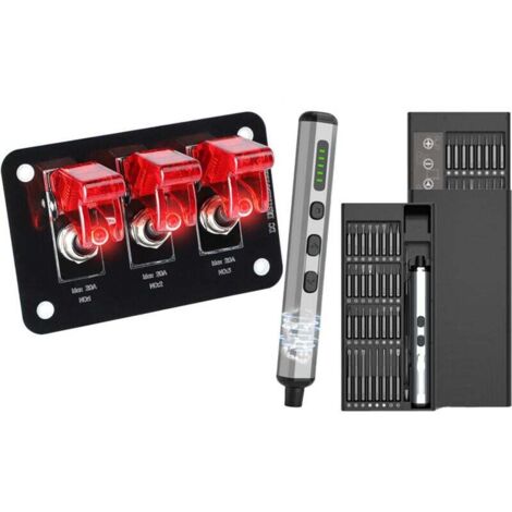 Interrupteur Commutateur 20A Rouge 12V avec Tournevis pour Van Camping-Car Aménagé