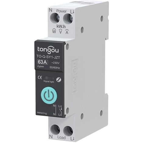 Interrupteur connecté, interrupteur intelligent DIY 63 A compatible avec Alexa, Google Assistant, télécommande TUYA/Smart Life APP, interrupteur Wi-Fi avec mesure, commande vocale et fonction horaire